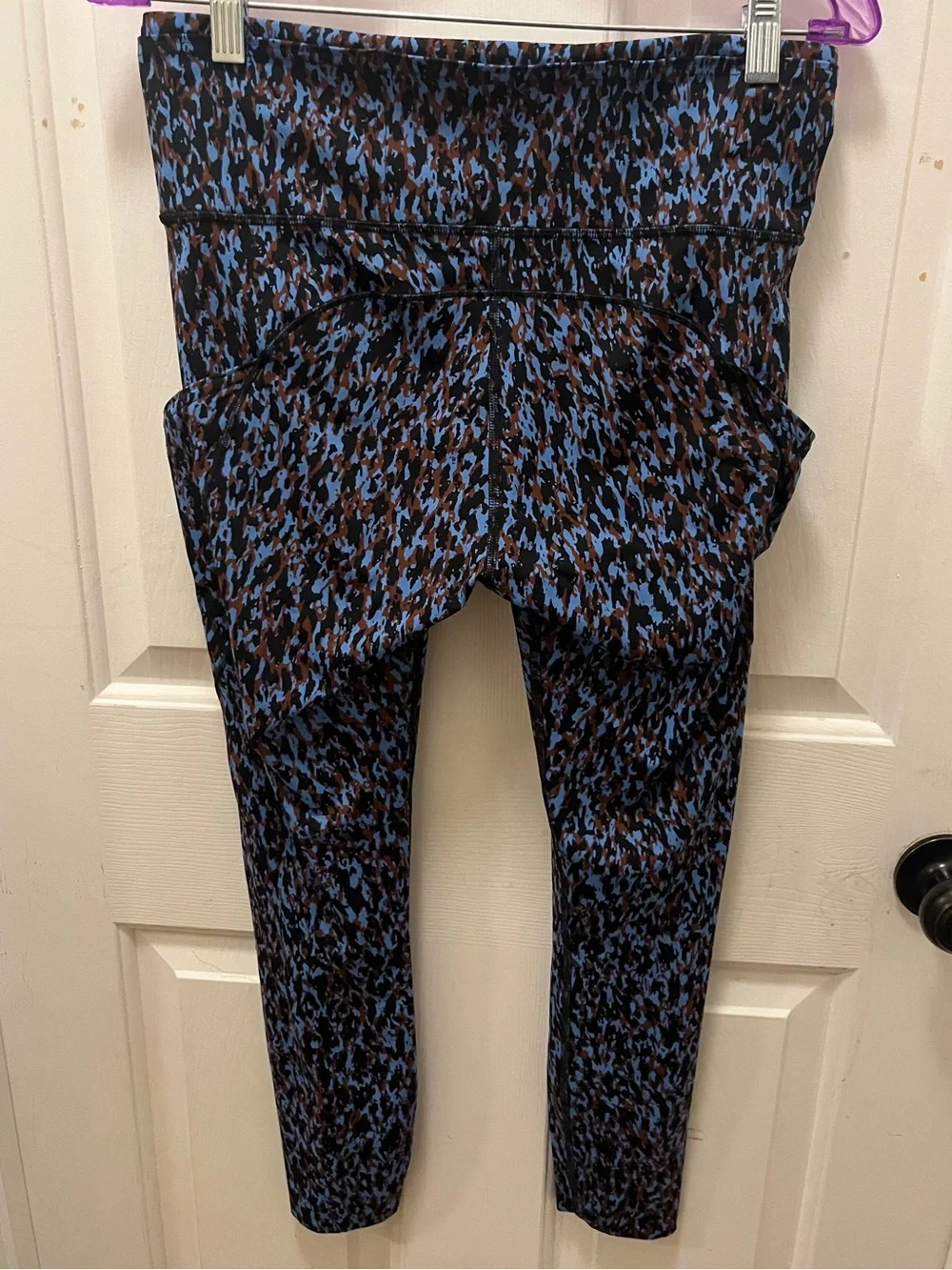 🍋 LIKE NEW Lululemon Fast & Free HR Tight - Leopard Camo Blue Nile Multi - Sz 8